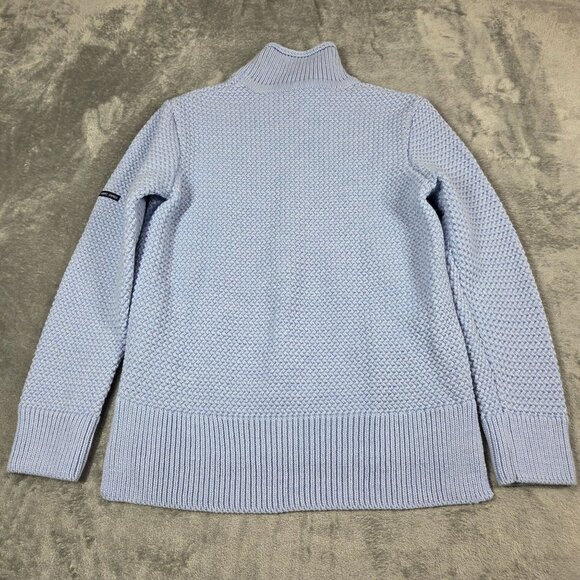 Saint James Sweater Womens 8 Blue Alpaca Wool Blend Nautical Textured Rollneck - Picture 9 of 11